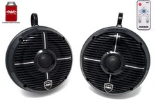 Wet Sounds REVO 6-XWB Black 6.5" Marine LED Speakers Black Towers 1.75" Clamps