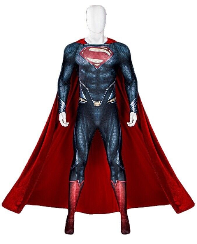 Cosplay Superman Hombre* de Acero Monos Bata Clark Kent Body Zentai Disfraz