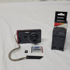 Samsung TL220 12.2MP Digital Camera Red Tested Dual screen w/ memory battery