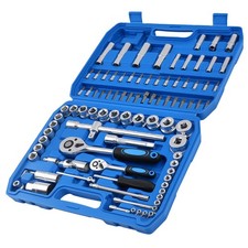 94Pcs CRV Socket Set 1/4 1/2 Drive Ratchet Extension Universal Joint 4-32mm