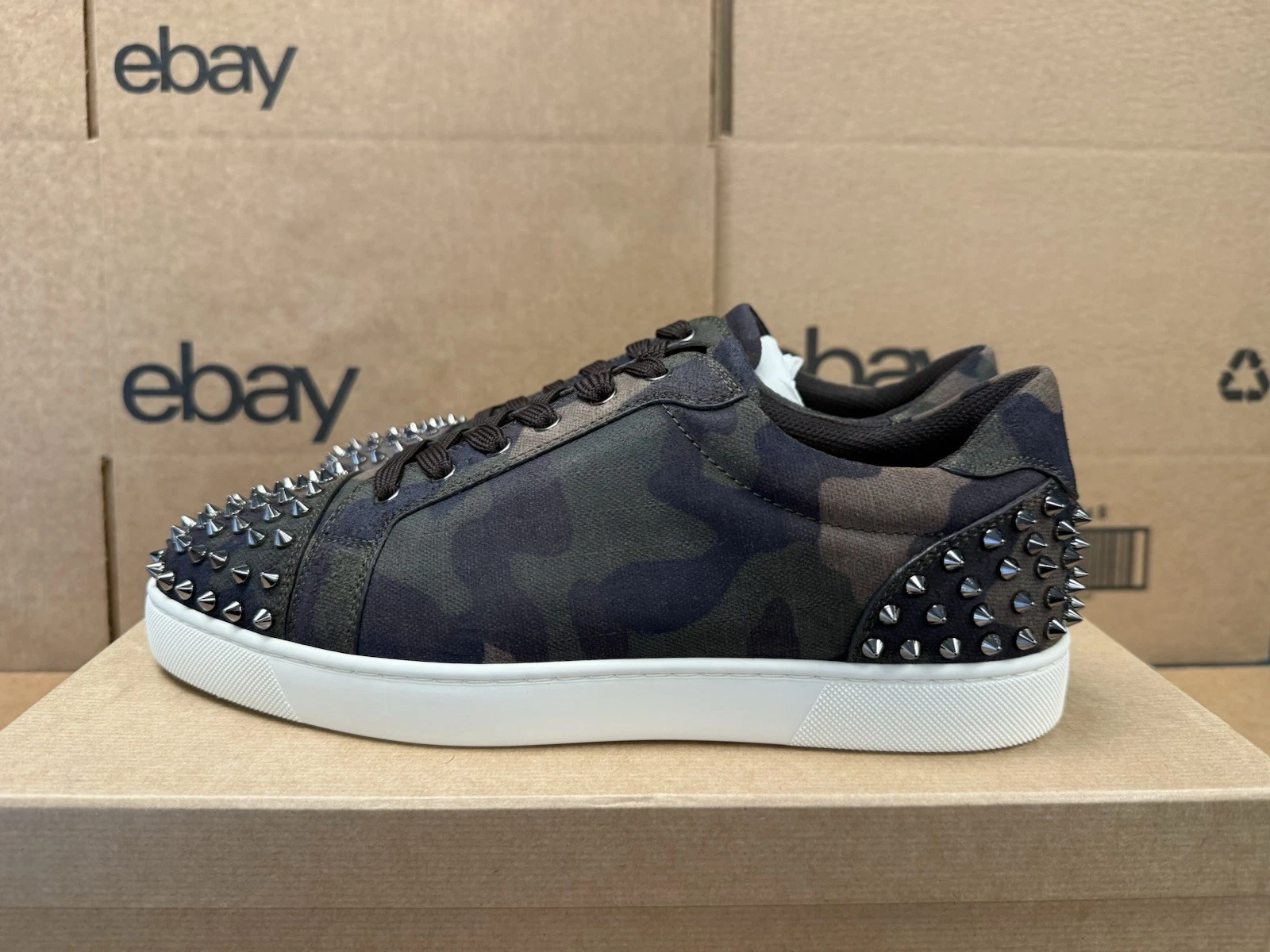 Christian Louboutin — $1295 New Christian Louboutin Seavaste 2 Stud Camouflage Men Shoes Sneakers US11