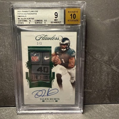2021 Jalen Hurts Flawless BGS 9 & Auto 10 LAUNDRY TAG- Serial 2/4