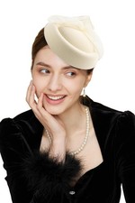 Fascinators Hats Pillbox Tea Party Fascinator Hats for Women Feather Veil Hat