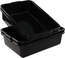 Gloreen 4 Pack Bus Box Commercial, 13 L Dirty Dish Bin Utility Tub, black 