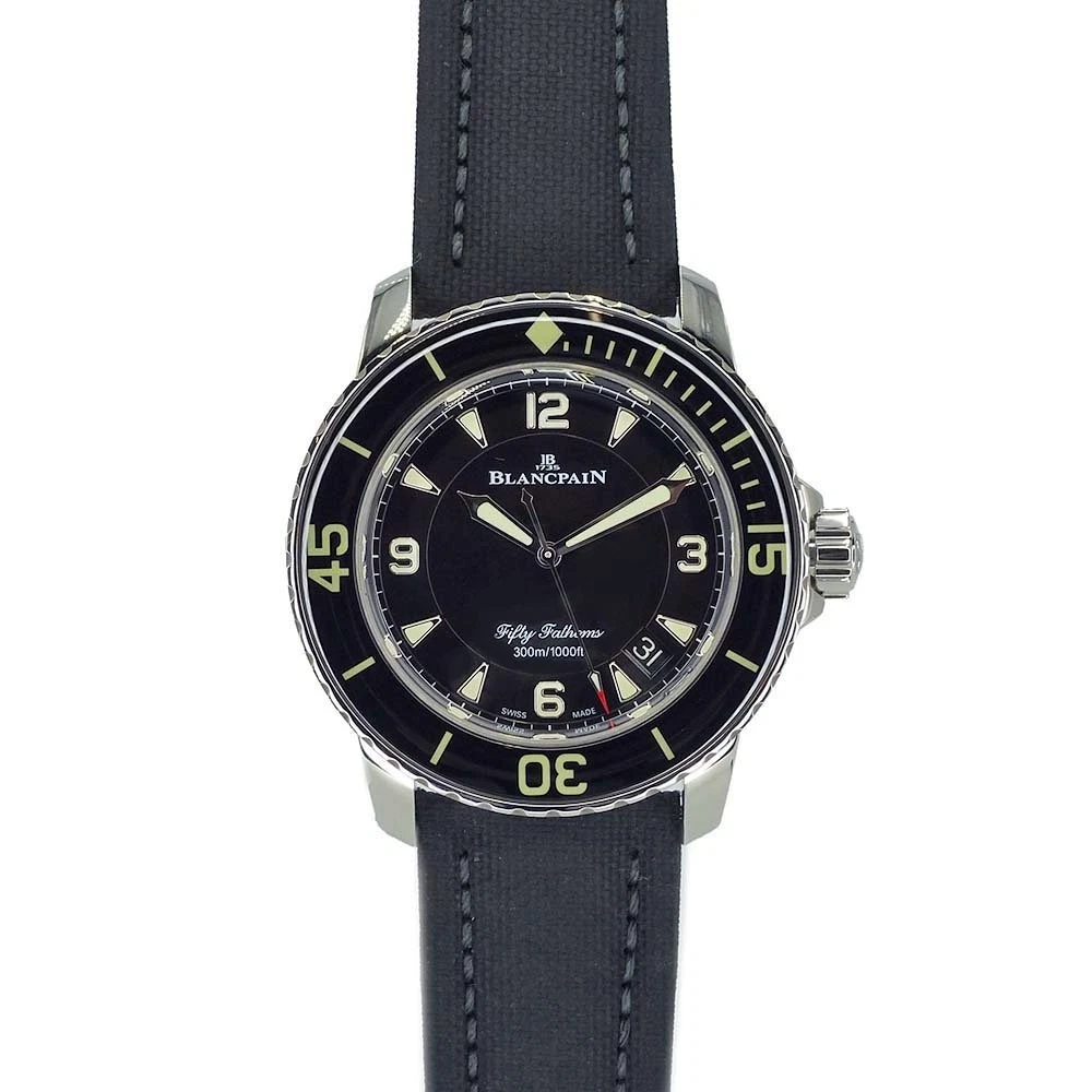 Blancpain — Blancpain Fifty Fathoms 5015-1130-52A Stainless Steel Canvas Diamond #KNW1691