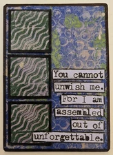 Mixed Media Collage Art Card ACEO ATC Inchie OOAK Acrylic Print Unforgettable