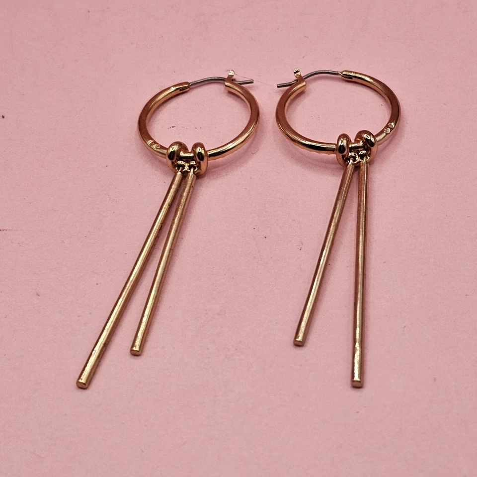 Pendientes colgantes Swarovski Swan Swarovski enchapados en oro rosa rosa cisne firmados Foto 3 de 4