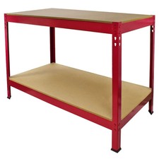 Workbench Garage Table Metal Storage Shelving DIY Tools Heavy
