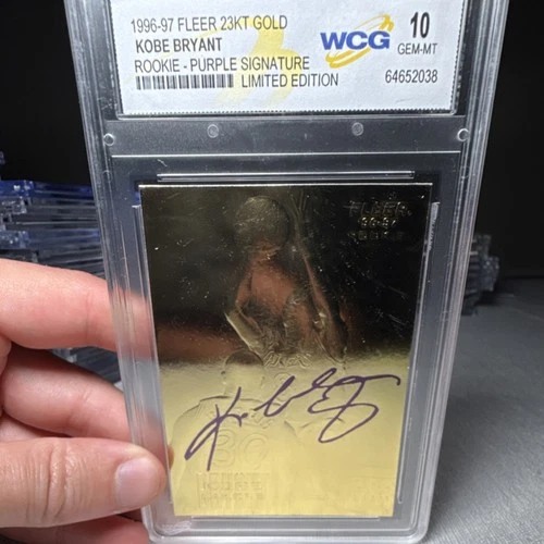 Fleer 1996-97 23KT Gold Kobe Bryant Rookie Purple Signature WCG 10 Lakers NBA