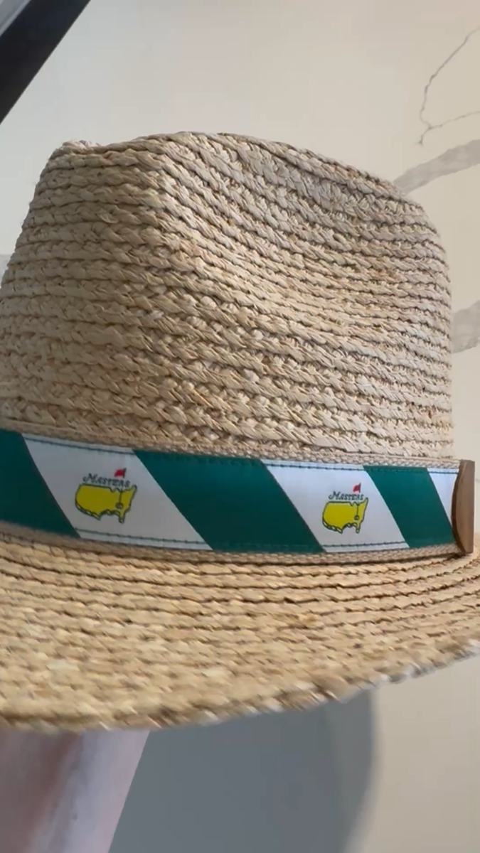 2025 Masters Straw Hat Green/White band New with tas | eBay display picture 1