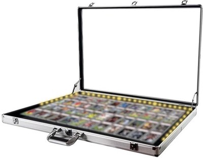 Trading Card Display Case Aluminum LED Light 34 x 22 Pokemon Sport