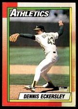 Dennis Eckersley 1990 Topps #670 Athletics MLB READ FREE SHIPPING AutographDen