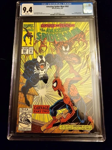 AMAZING SPIDER-MAN 362 CGC 9.4 5/92 Comic Book Marvel Comics A Cover