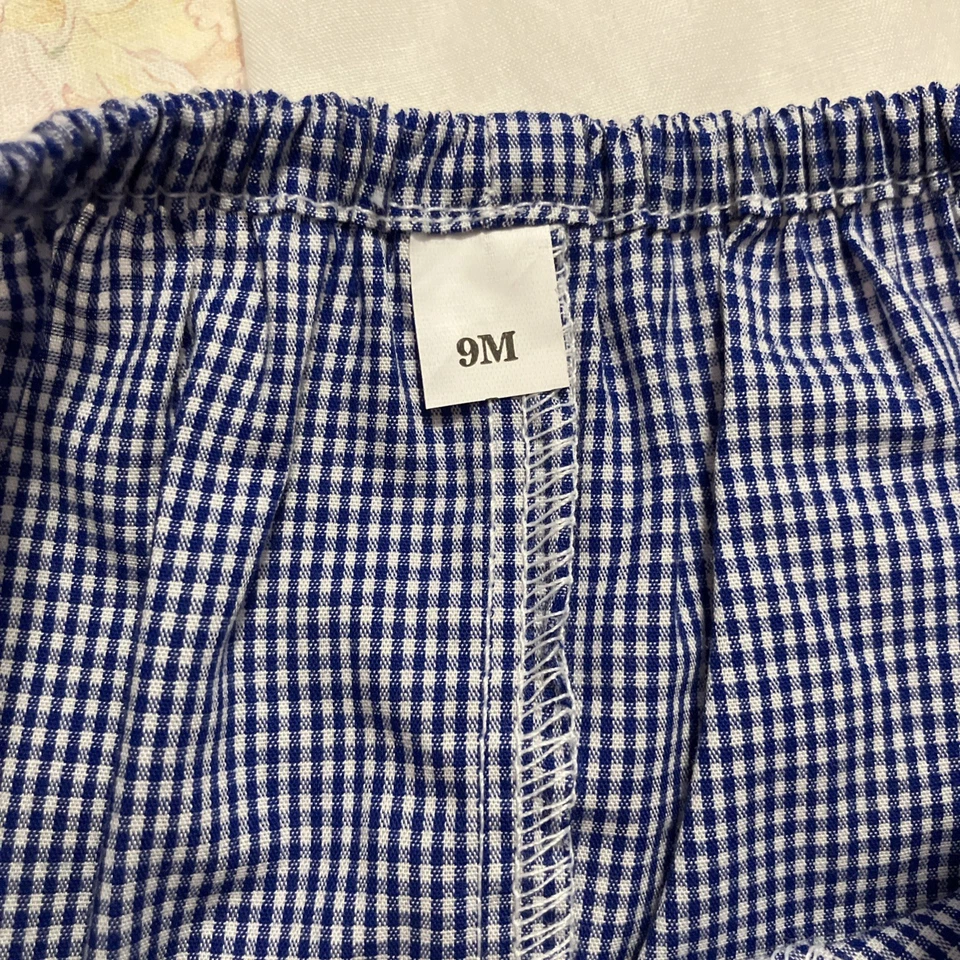 Vestido Petit Ami 9 M Azul Marino Guinga y Girasoles Alfil Calado y Cubierta de Pañal Nuevo con Etiquetas Foto 4 de 4