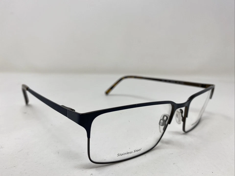 Geoffrey Beene G471 NAV 58-18-150 B:35 海军蓝/棕色全边眼镜框 AX77 — 第 3/4 张图片