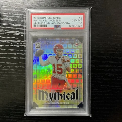 2023 Donruss Optic Patrick Mahomes Black Pandora Mythical 18/25 PSA 10