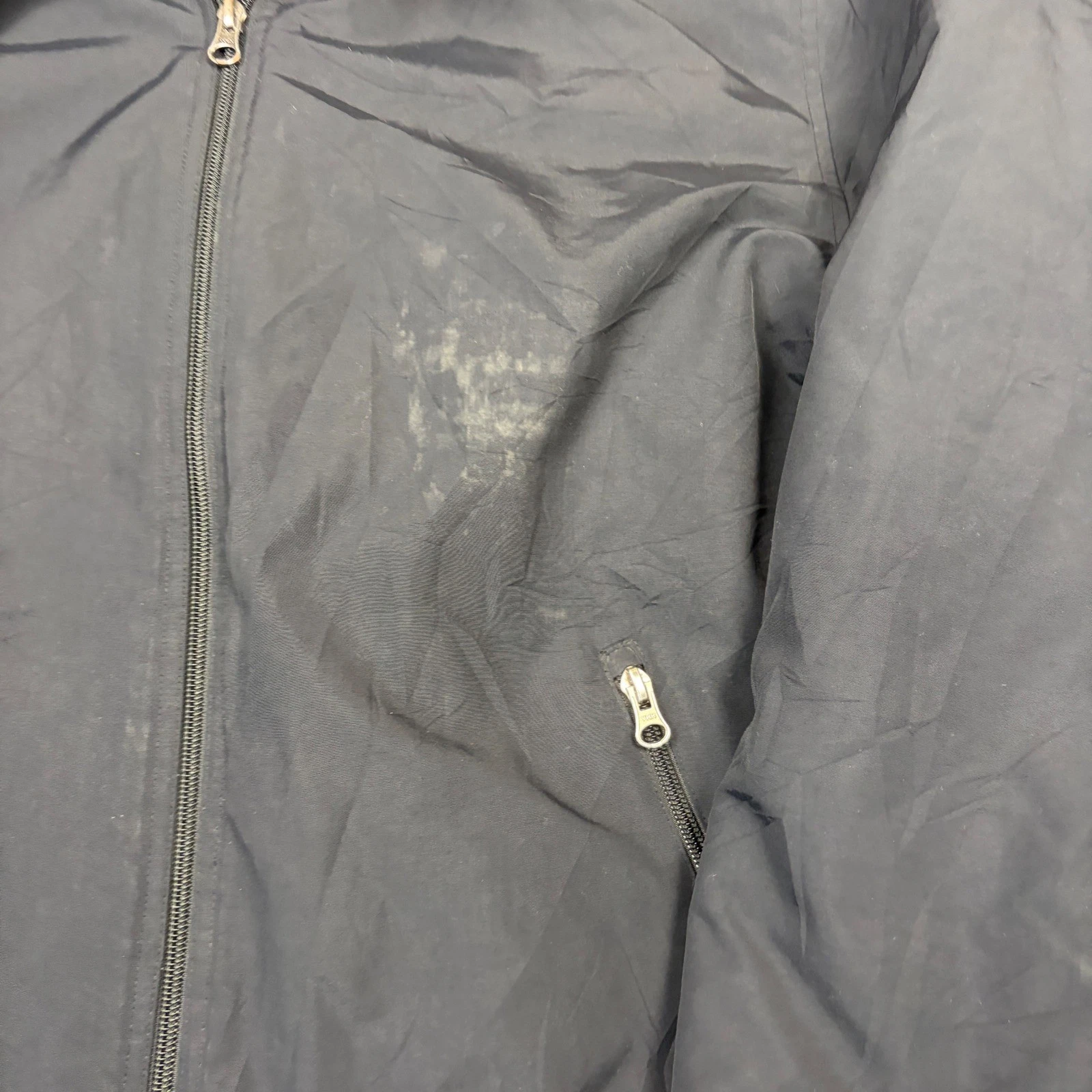 Lands End Squall Jacket Mens Large 14-16 Black Fleece Lined Insulated Full Zip - product detail image 2
