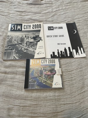 Maxis SIM CITY 2000 Vintage 1995 PC Game Bundle Guide Manual Retro Gaming Bonus