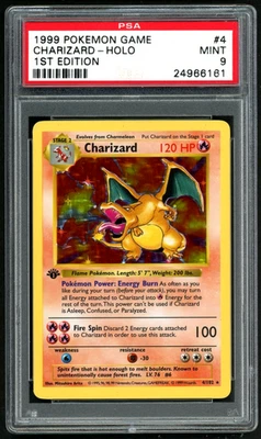 1999 Pokemon 1st Edition Base Set Shadowless Charizard Holo PSA 9