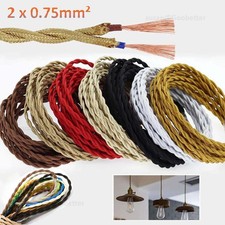 2 adrig Textilkabel Stoffkabel Pendelleitung Lampenkabel Textile Cable Retro