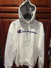 Champion Powerblend Graphic White Pullover Hoodie GF89H Men s Size XL NWT
