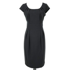 Calvin Klein Dress Womens 10 Black Stretch Knit Back Zip Cap Sleeve Lined Lbd