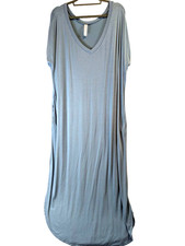 Zenana Maxi Dress Plus sz 1X Breezy Split Side Pockets Leisure Comfy Pullover