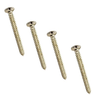 Guitar Neck Plate Screws Nickel 4pcs GS-0005-001