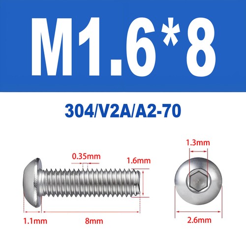 Linsenkopfschrauben Edelstahl A2 V2A ISO 7380 M1.6 M2 M2.5 M3 M4 Innensechskant - Bild 10 von 126