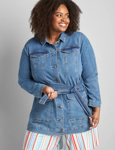 NEW LANE BRYANT PLUS SIZE BLUE BELTED 