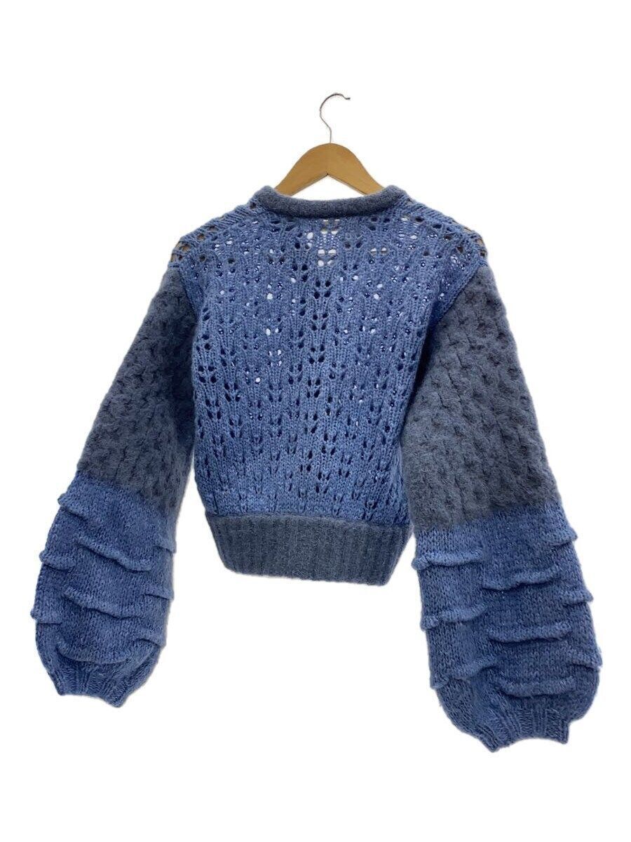 LEINWANDE Cardigan (Thick Free Acrylic Blue Plain 0221030506 LEINWANDE Cardigan (Thick Free Acrylic Blue Plain 0221030506