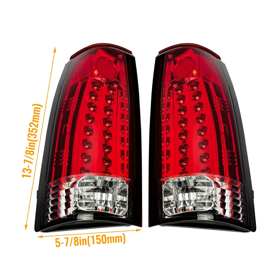 For Chevy Silverado Suburban Tahoe Yukon C/K 1988-1998 Pair LED Tail Lights - Image 3 of 4