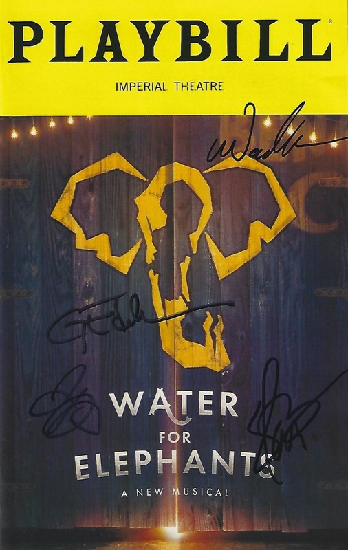 WATER FOR ELEPHANTS MAY 2024 PLAYBILL SIGNED AUTOGRAPHED GREGG EDELMAN 4x
