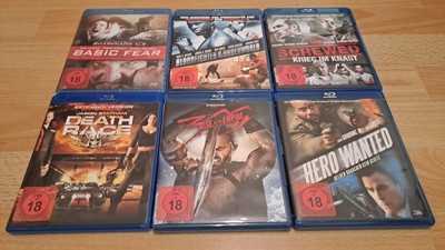 6 x BLU RAY ACTION BASIC FEAR  300 RISE OF AN EMPIRE DEATH RACE HERO WANTED TOP
