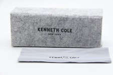 NEW KENNETH COLE AUTHENTIC EYEGLASSES GLASSES HARD GREY FLAP CASE CLOTH
