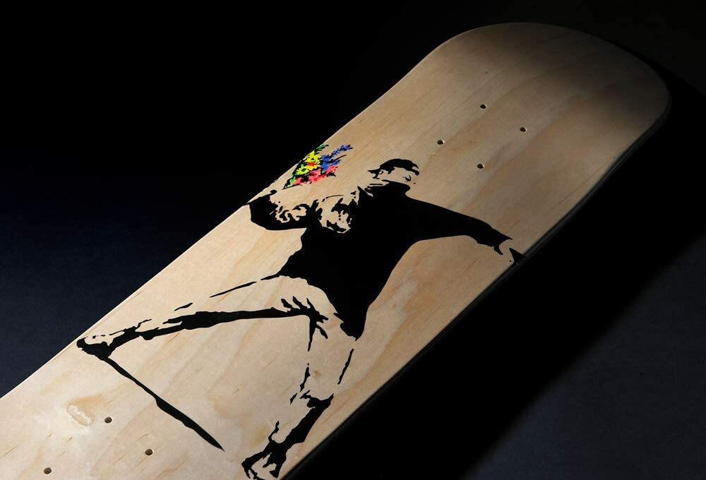 BANKSY SKATEBOARD DECK FLOWER BOMBER MEDICOM TOY BRANDALISM sync 