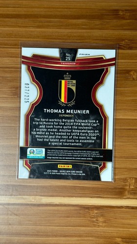 Thomas Meunier 2020 Panini Select UEFA Euro Preview #25 Terrace Blue Prizm /225 - Picture 2 of 2