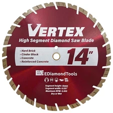 Premium General Purpose Diamond Saw Blades, 1/8" Width, 15mm Height, Wet or Dry