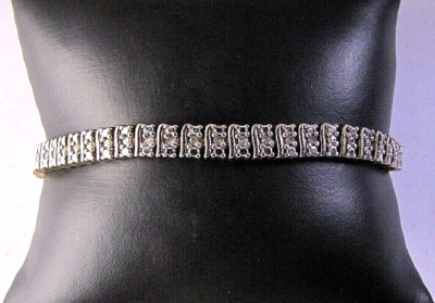Gold Vermeil Diamond Chip Bracelet Vintage 7.25