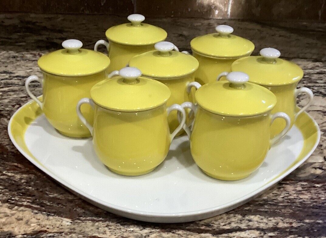 15 PCS FITZ AND FLOYD JAPAN 7 POT DE CREME 7 LIDS W TRAY 15 PCS FITZ AND FLOYD JAPAN 7 POT DE CREME 7 LIDS W TRAY