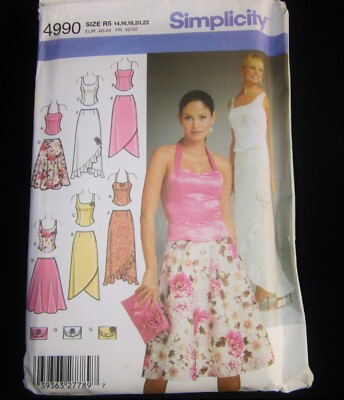 Vintage 2004 Simplicity Pattern 4990 Misses sz 14-22  Evening Tops Skirts Uncut