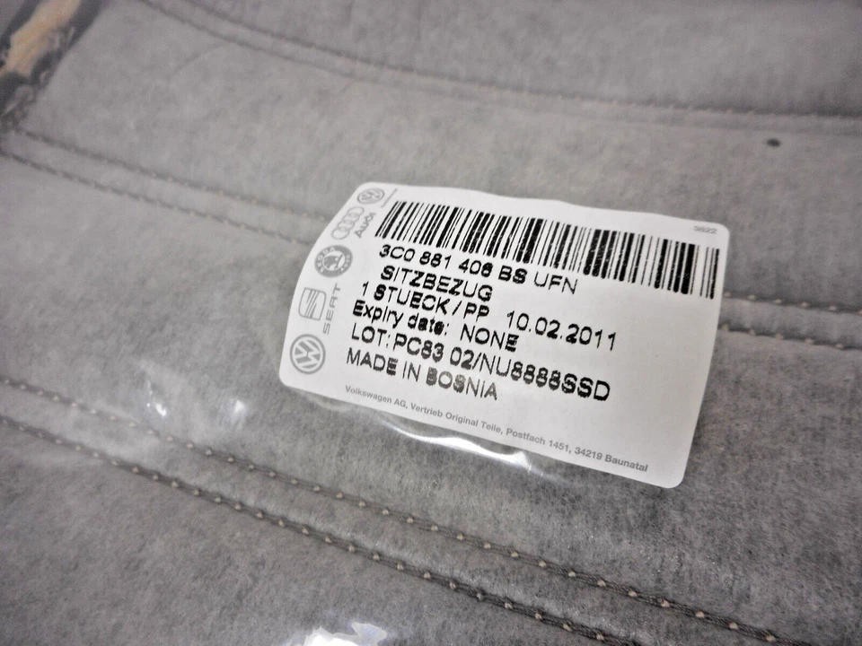 (649) Orig. VW PASSAT Sitzbezug Stoff/Leder Heizung beige 3C0881406BS UFN *NEU* - Bild 3 von 4