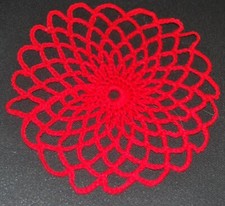 H&auml;keldeckchen rund,  rot ca. 16 cm,  ** echte Handarbeit ** Neu Baumwolle