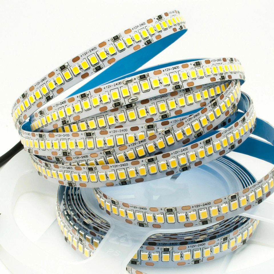 Striscia 1200 led smd 2835 strip 5 metri bobina luce calda 3000k da interno IP22 - Immagine 2 di 4