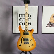 Factory Sunburst Flame Maple Top    Electric Guitar Semi-Hollow Body 6 String