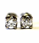GIA certified new 14k white gold .62ct SI1 G round diamond stud earrings 1.3g  — photo 1