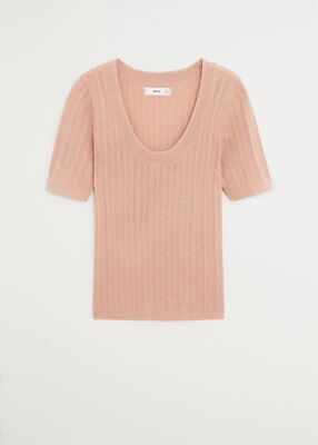 Neu mit Etikett Mango Damen-Stricktop Metallic UK-Größe 8 (S) UVP: 19,99 £