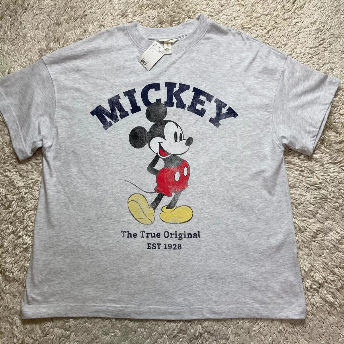 H M Disney T Shirt Mens Large Mickey Mouse Graphic Tee Crewneck