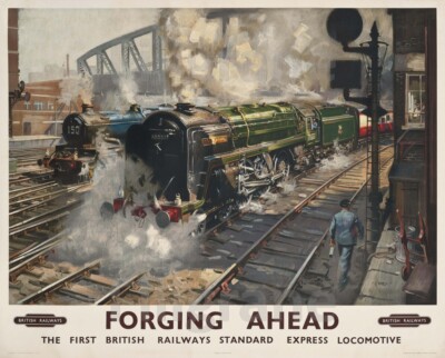 FORGING AHEAD TRAIN Rowm - POSTER HQ 50x70cm eines VINTAGE POSTERS