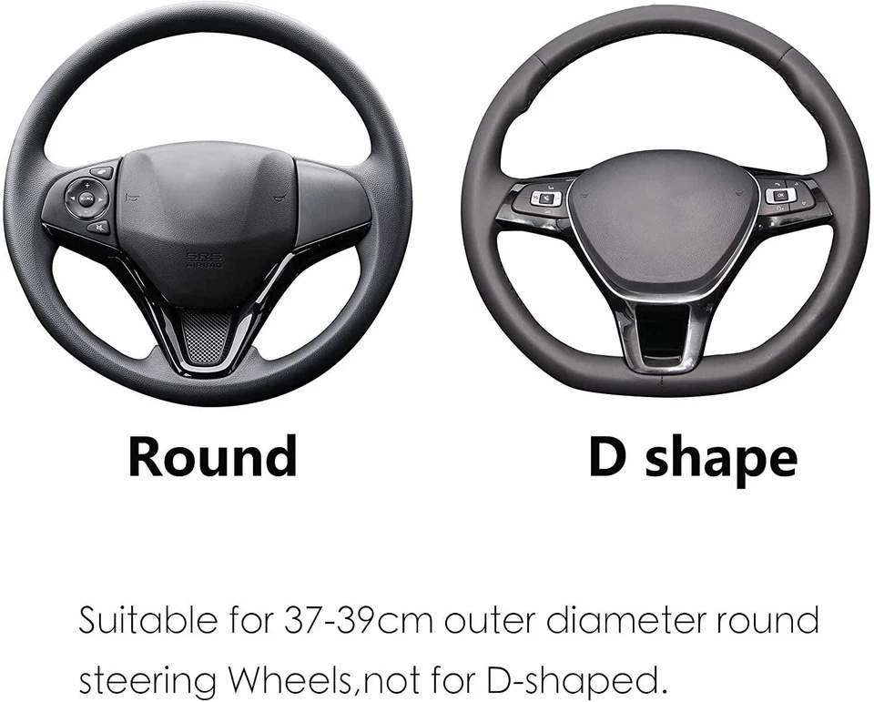 38cm/15inch Steering Wheel Cover For Mercedes Benz New Faux Leather Black - Image 4 of 4